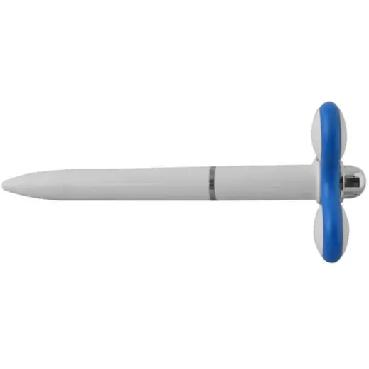Fidget Spinner Pen Blue-White Side